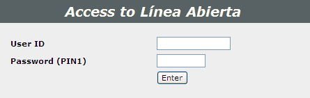 Screen detail of access to linea Abierta